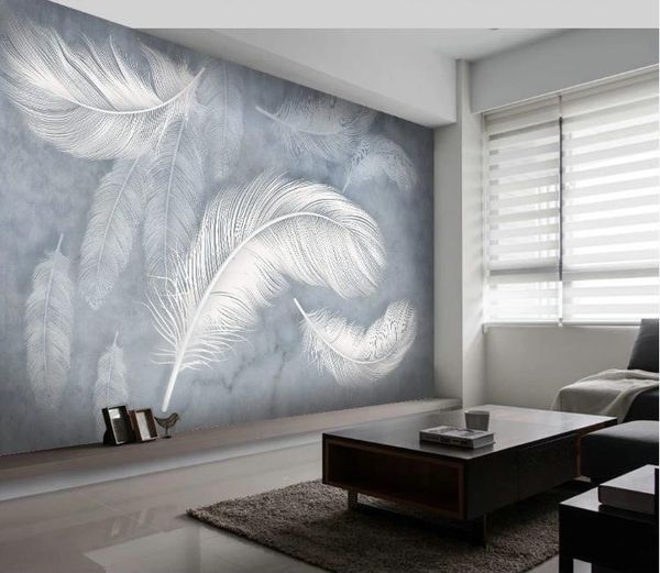 

wallpaper nordic hd feathers modern and simple po wall murals bedroom living room 3d stickers decor wallpapers
