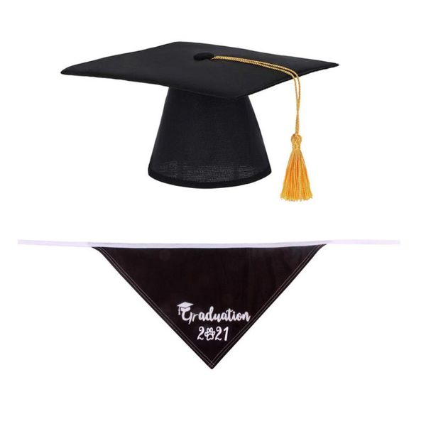

party hats 2 pcs pet dog graduation decorative hat bib costume supplies