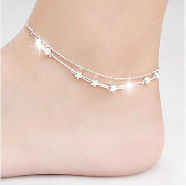 Little Star Women Chain Chain Bracelete Barefoot Sandal Beach Foot Jóias Pé Acessórios Pé Anklet Braceletes Para As Mulheres