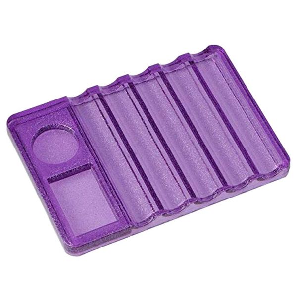 

nail art kits brushes pen holder stand for 5 makeup brush paint palette tool ( purple)