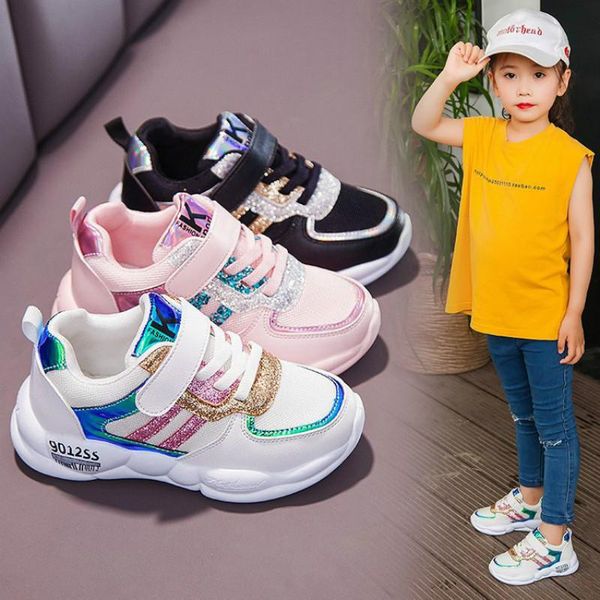 

sneakers kids spring autumn girls kid shoes children boys soft outdoor sport casual girl for 26-37, Black;red