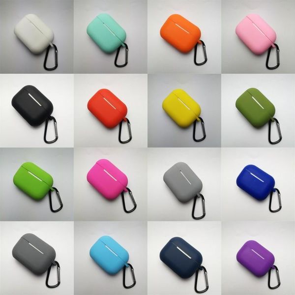 Caso Silicone Soft Ultra Fino Protetor para Airpods Pro Cover Capas Fone de Ouvido Anti-Drop Earpods Roupas com pacote de varejo de gancho Cores mistos DHL FedEx Free