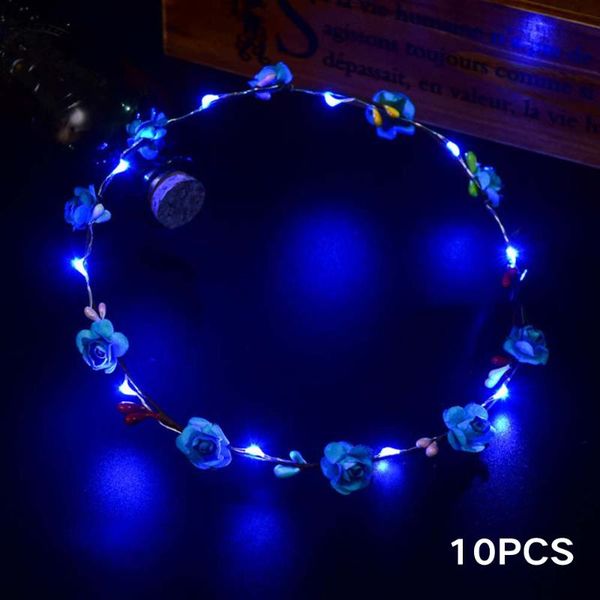 

party decoration crown flower head band led effect hair wreath garlands decorative fabala fashion diy casual lady adjustable wedding