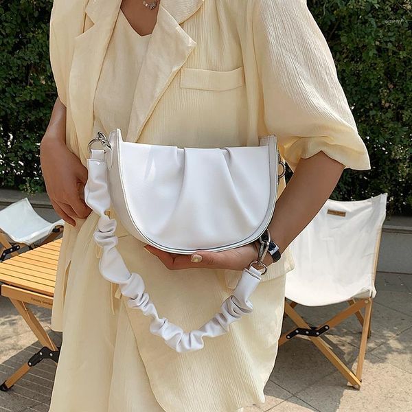 

evening bags folds design pu leather women's shoulder bag 2021 fashion summer travel green chain purses and handbags office lady1