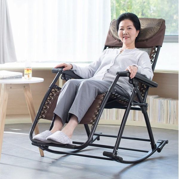 

senior rocking chair high back arm with headrest for elderly portable chaise lounge versatile garden outdoor furniture camp