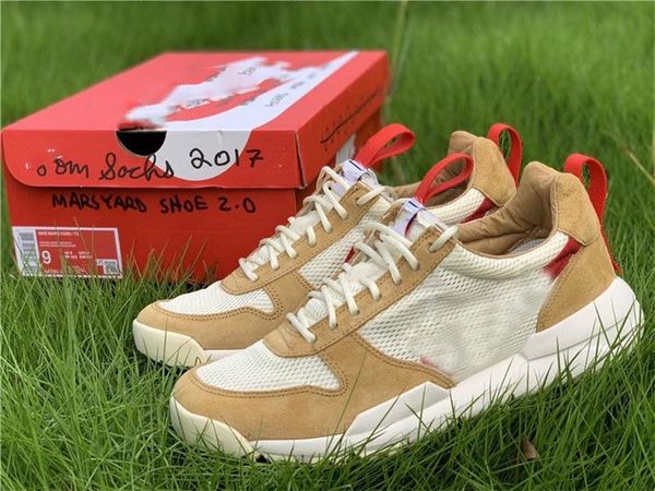 

2021 tom sachs x mars yard 2.0 ts men women sports shoes natural sport red maple joint limited sneakers with original box