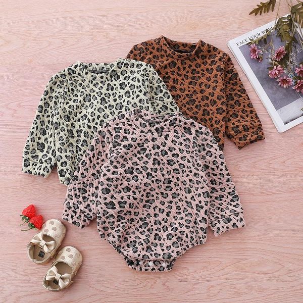 

rompers 2021 autumn winter baby bodysuit boys girls clothes leopard long sleeve warm jumpsuit todder kintwear 0-24m, Blue