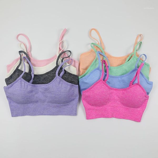 

breathable sports bra women push-up seamless yoga padded crop active workout fitness athletic gym running underwear outfit