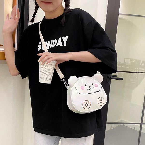 

japanese ins cute summer bear bag female 2021 girl college style shoulder messenger bags