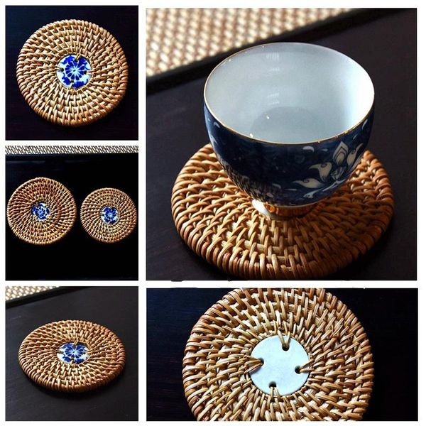

mats & pads placemat pad coasters kitchen table bowl padding mat round hand-made