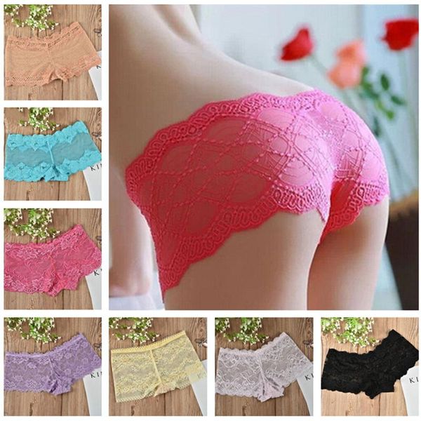 

women's panties 10pc/lot underwear lace boxer fun, Black;pink