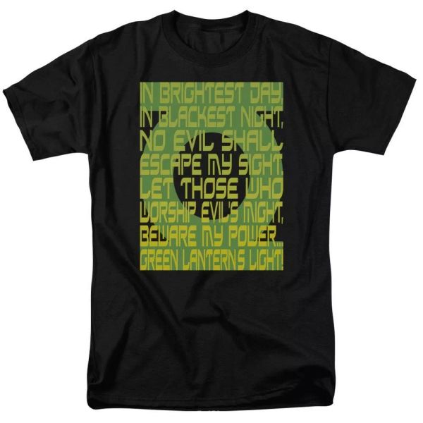 

green lantern -green lantern oath "black" color t-shirt dc comics sizes s-3x new, White;black