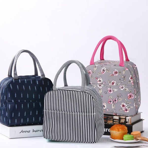 

lunch bag cooler tote portable insulated box canvas thermal cold container school picnic for men women kids travel lunchbox storage bags
