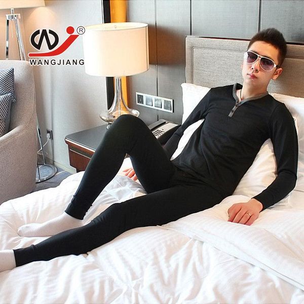

men's sleepwear 2021 winter warm men plus cashmere leggings tight long johns elegant underwear man thermal pants 4010tz, Black;brown