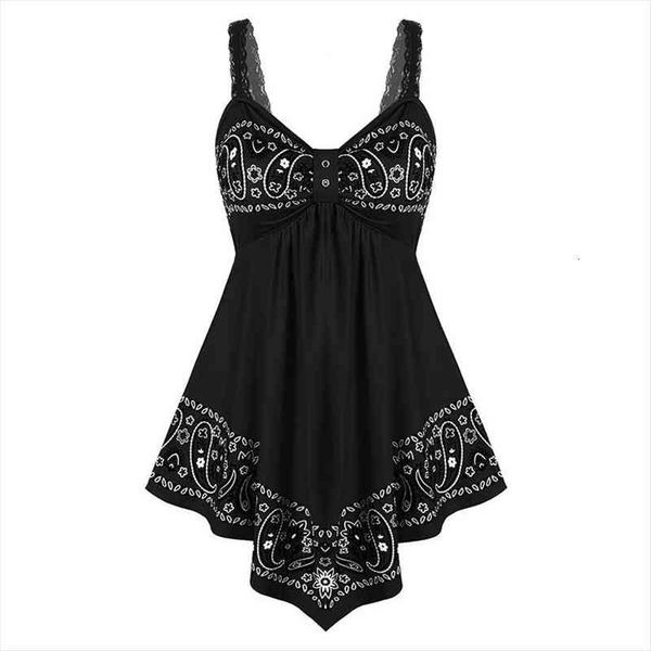 

black lace print dress for women y2k summer v-neck loose floral dresses female plus size 5xl casual a-line clothes vestidos, Black;gray