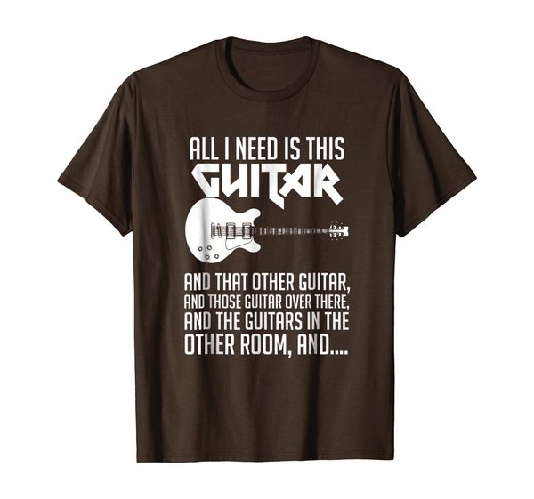 

all i need is this guitar guitarist t-shirt, White;black