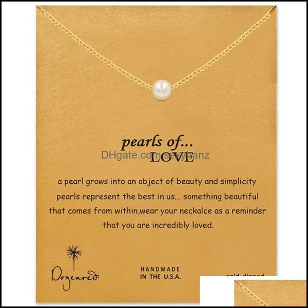 

pendant necklaces & pendants jewelry dogeared choker with card gold sier pearl necklace for fashion women pearls of love 5968 drop delivery, Silver
