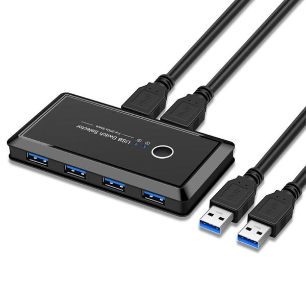 

hubs usb kvm switch 3.0 2.0 switcher for windows10 pc keyboard mouse printer 2 pcs sharing 4 devices