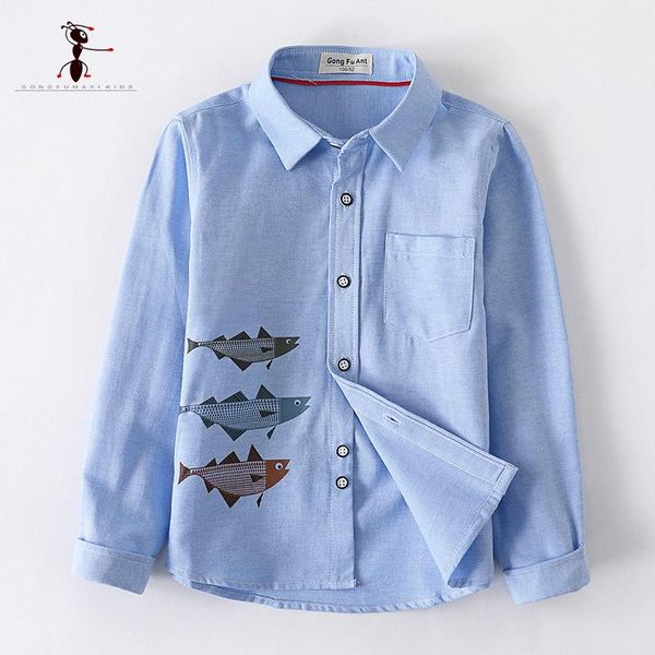 

shirts 2021 ant spring delicate print blue white boys casual 3t-12t big children's shirt, White;black