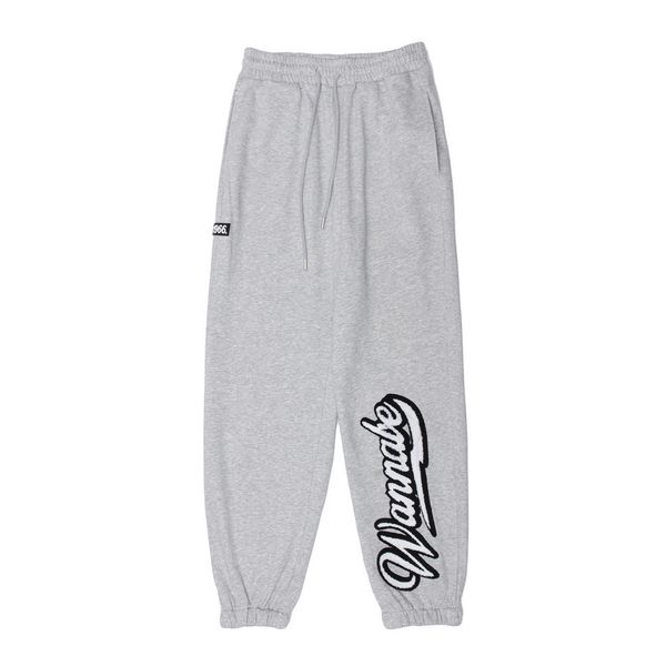 

pants fashionable the letter embroidery men's brand elastic waist leggings street trend loose casual, Black