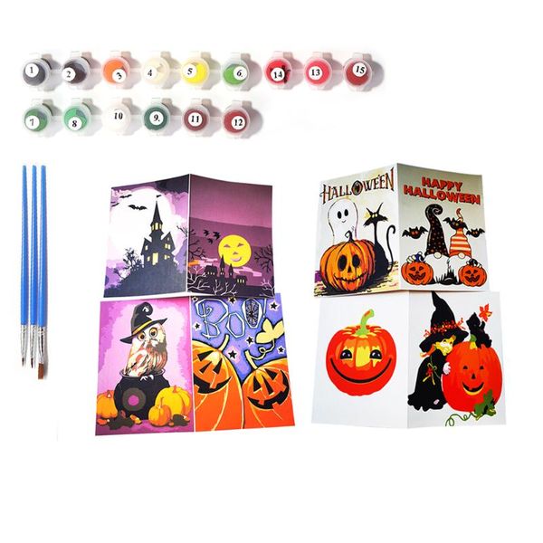 

paintings halloween greeting card oil paint by numbers diy hand painted picture drawing handicraft kit artistic craft home decoration fest