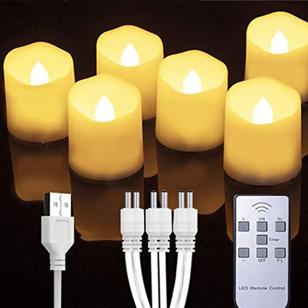 

pack rechargeable tea light with remote , led candle flickering flame for christmas easter home decoration night candles