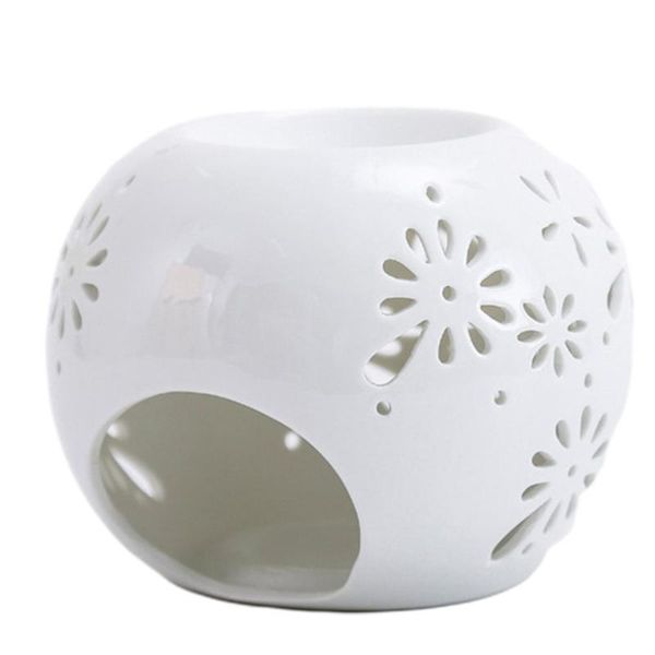 

fragrance lamps round hollow pure white ceramic burner essential oil tool