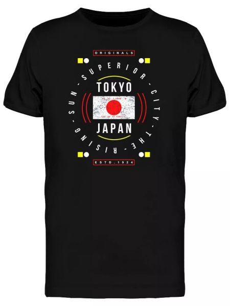 

rising sun japan men's tee -image by shutterstock, White;black