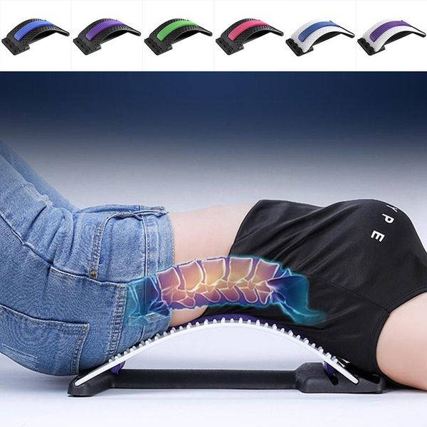

back stretch equipment massager massageador magic stretcher fitness lumbar support relaxation spine pain relief accessories
