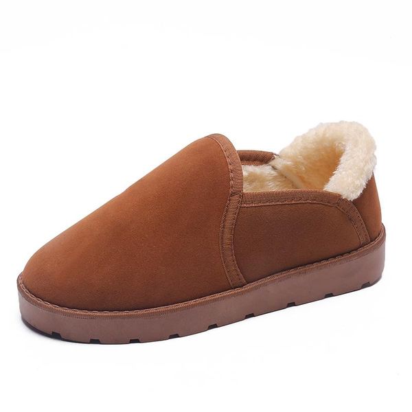 

boots brand brown winter women snow shoes warm plush ankle for short, Black