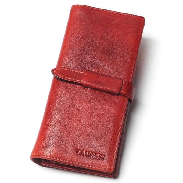 

wallets dip dye color rfid classic 100% genuine leather natural men & women long wallet coin purse vintage designer male, Red;black