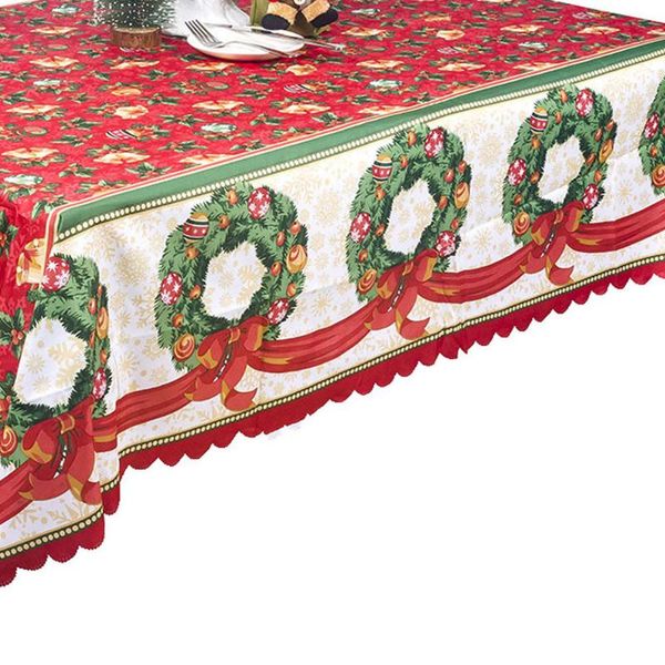 

christmas decorations big christmastablecloth classical red polyester printed tablecloth el banquet dinner table cover runner decoration