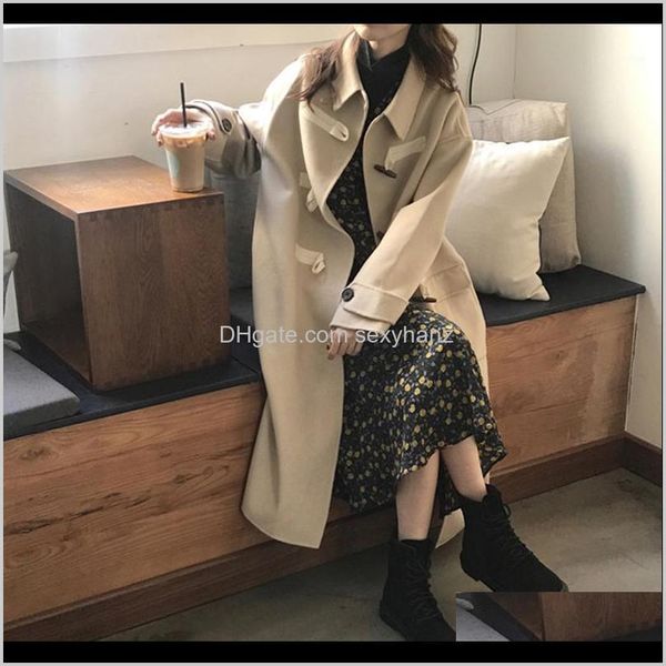 

blends winter womens woolen coats fashion singlebreasted thicken jacket ladies plaid long suits female wool blazer for wholesale1 gq2h yoghu, Black