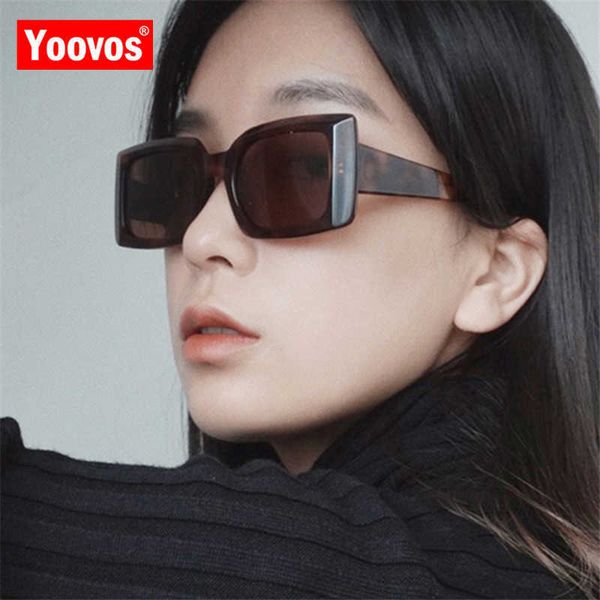 

yoovos 2021 sunglasses women square sunglasses women retro luxury men's glasses sunglasses for women eyeglasses p0814, White;black