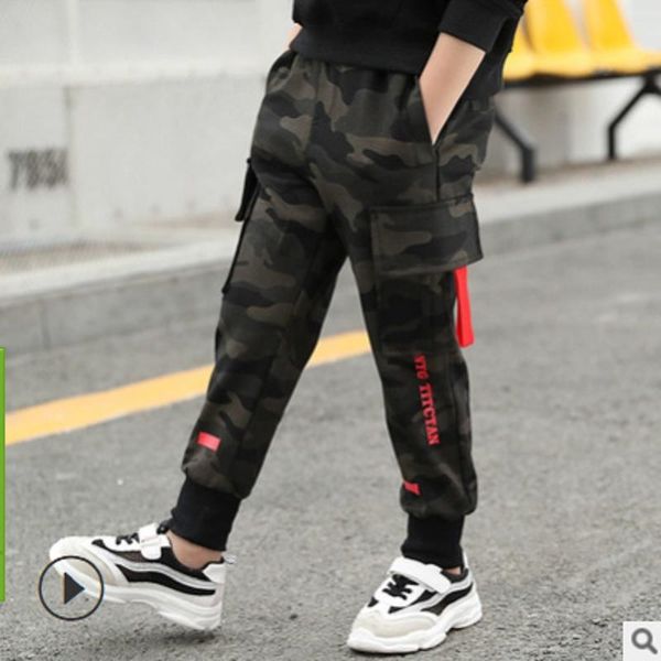 

boys camouflage sports pant 2021 spring and autumn children's trousers child clothing active long print color size6-14 ly188, Blue