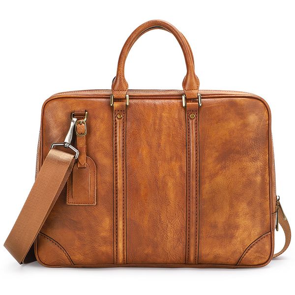 

layer first cowhide computer bag leather brush color men's handbag busins computer briefcase