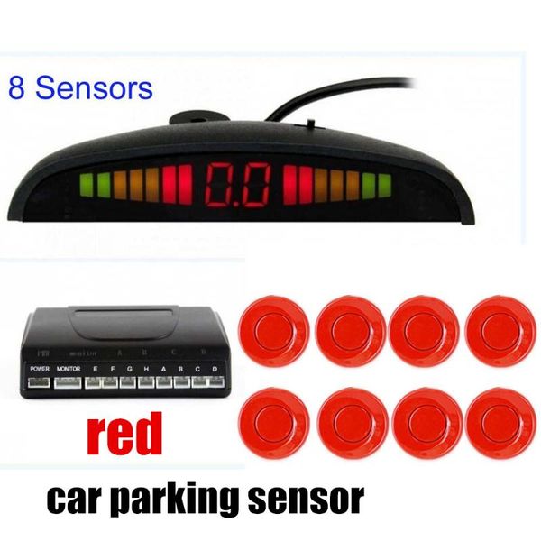 

car rear view cameras& parking sensors reverse assistance radar monitor system 8 led sensor kit alarm alert bebe loud 22.5mm 12v for all