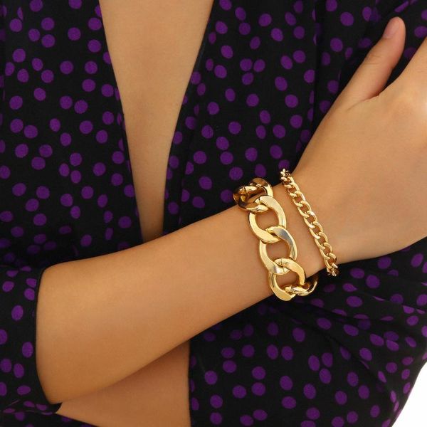 

charm bracelets 2021 bracelet buckle chain harness women metal steampunk lady vintage jewelry halloween, Golden;silver