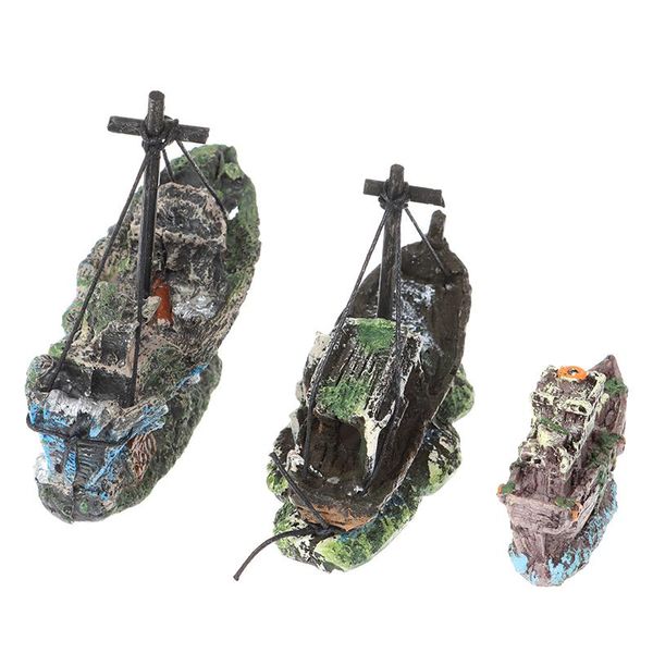 

decorative resin pirate boat aquarium accessories decoration small landscaped decorations