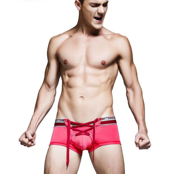 

underpants superbody shubertin men's tethered boxer underwear, Black;white