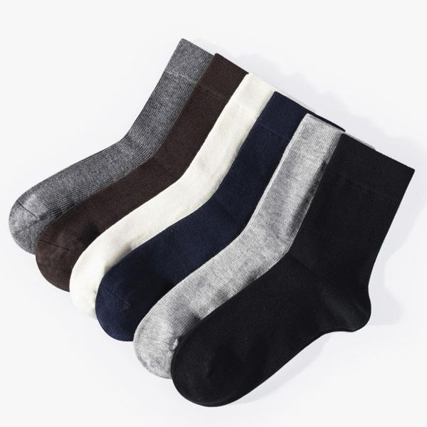 

men's socks lkwder 4 pairs mens cotton business casual breathable spring autumn male crew meias black white fashion