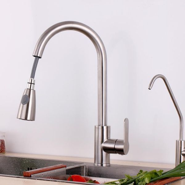 

kitchen faucets pull out and put down faucet shower head 2 water come type cold 304 stainless steel