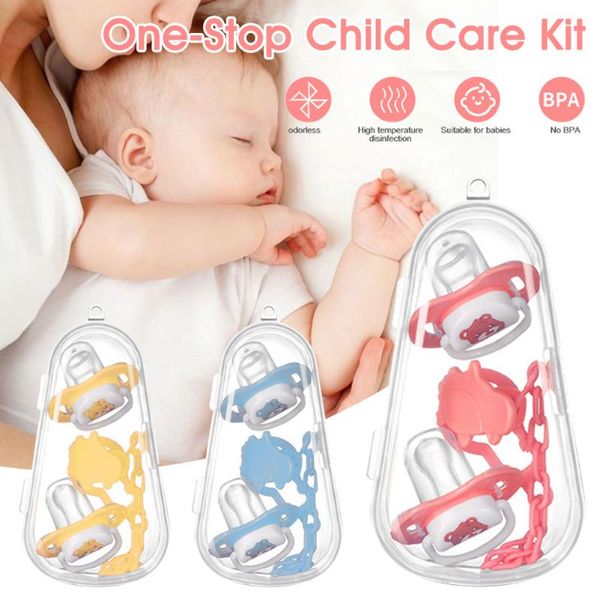 

pacifiers# baby pacifier set easy to clean and portableround flat grade silicone suitable for 0-3 months above