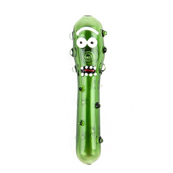 

candle holders 1pcs cute green glass pickle handmade deep spoon pipe 12*2cm