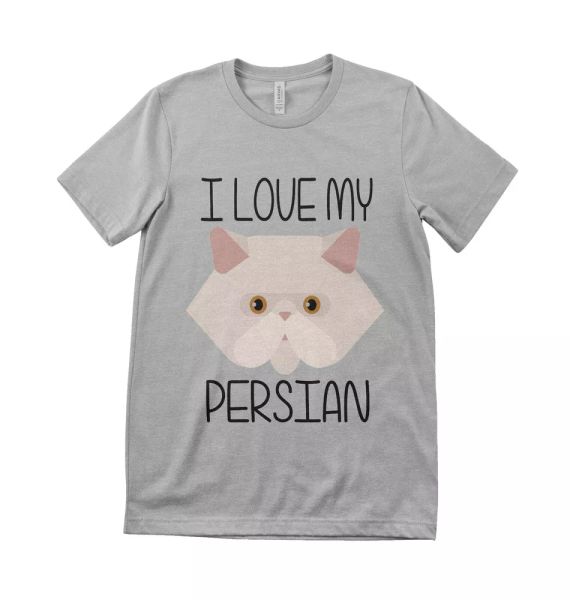 

i love my persian & kids cat lover t shirt all sizes grey & white, White;black