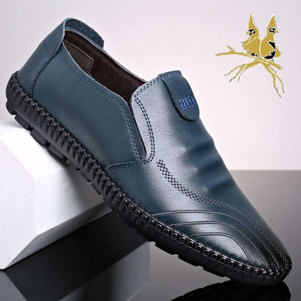 

zhaofuniao business casual leather men's middle aged and young people's soft driving shoes u3oz casual shoes u3oz, Black