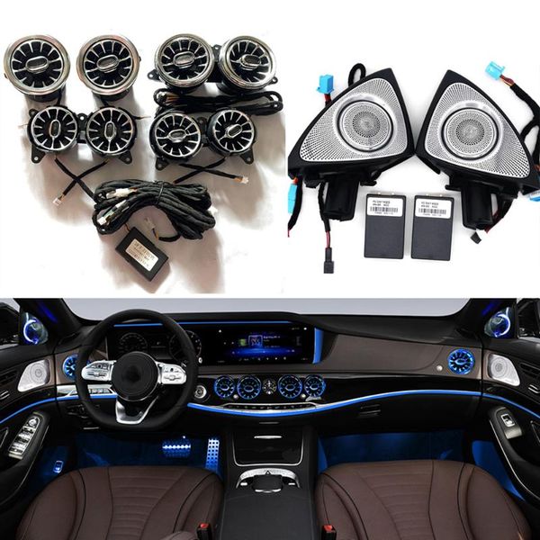 

interior&external lights ambient light for mercede- s-class w222 car dashboard console ac condition air vent outlet turbine rotating twe