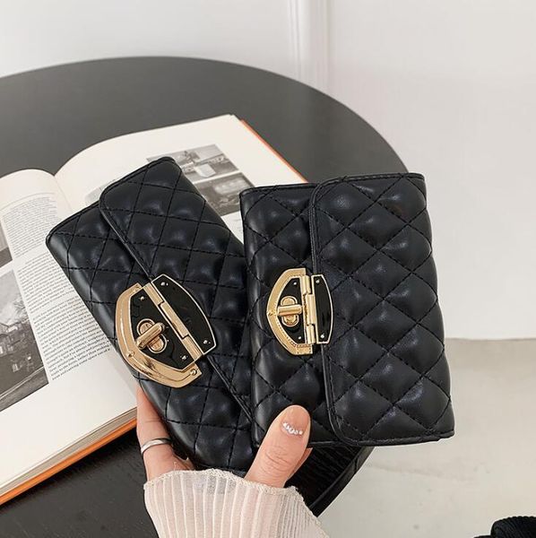 

factory wholesale women handbag small fresh champagne plaid long wallet folding multifunctional striped womens storage wallets fashion leath, Red;black