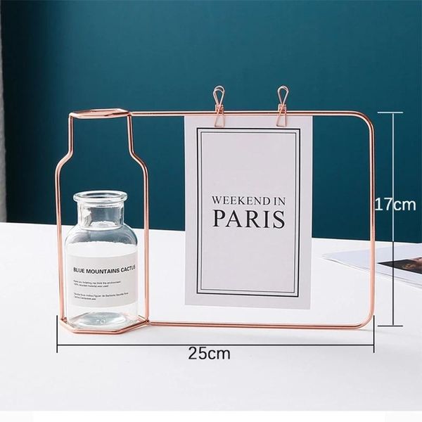

vases nordic glass vase wrought iron po frame decoration home metal plant stand