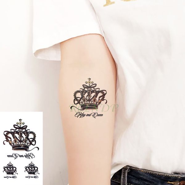 

Temporary Tattoos Waterproof Temporary Tattoo Sticker crown cross letter black tatto flash tatoo fake tattoos for men women